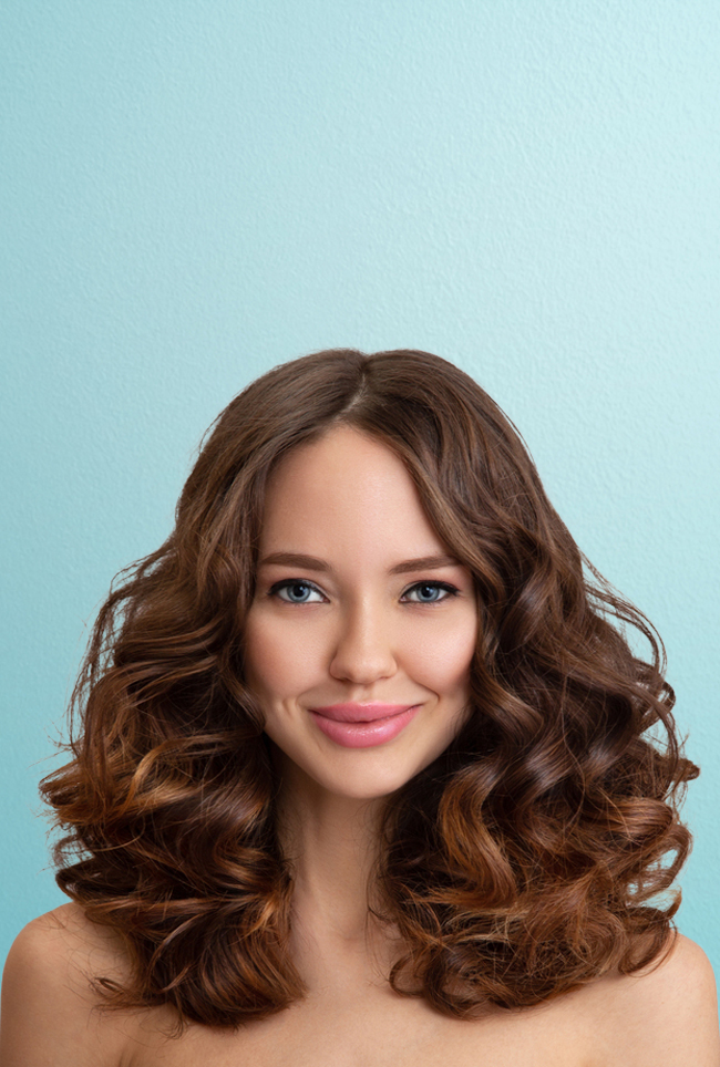 Woman with wavy hair